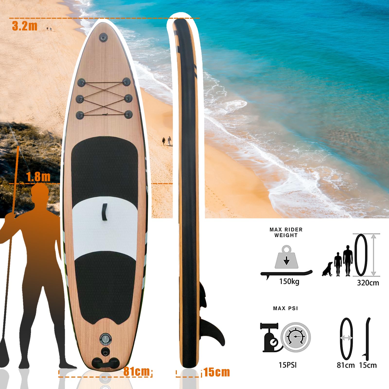 Amazon | SUPボード サップボード インフレータブル スタンドアップ